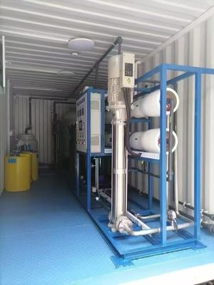 Diseño de contenedores portátiles Sistema de desalinización por ósmosis inversa 10-50kw Potencia AC220V-380-440V Fuente de alimentación